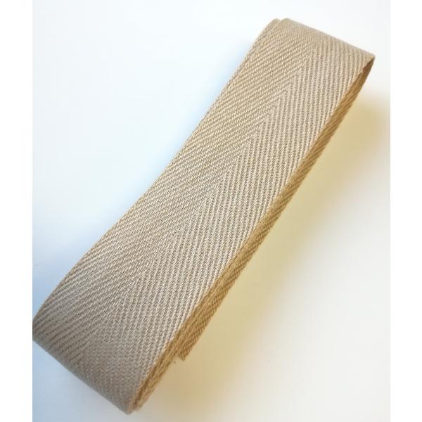 アクリル 綾テープ（持ち手テープ・バッグの縁取りテープなどに） 1mm厚約38mm巾 ベージュ 2m...