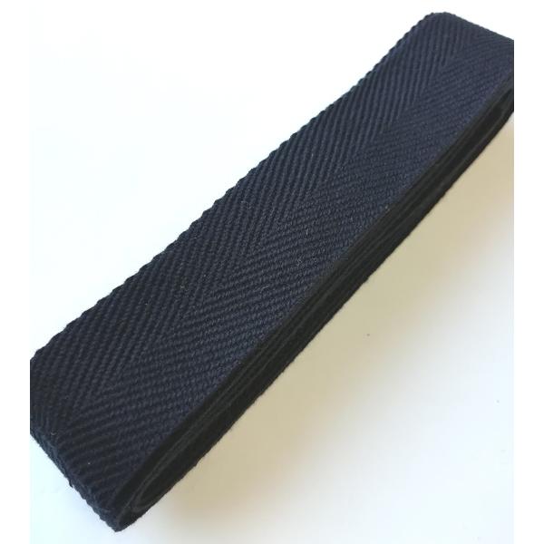 アクリル 綾テープ（持ち手テープ・バッグの縁取りテープとして） 1mm厚約30mm巾 黒 3m (7...