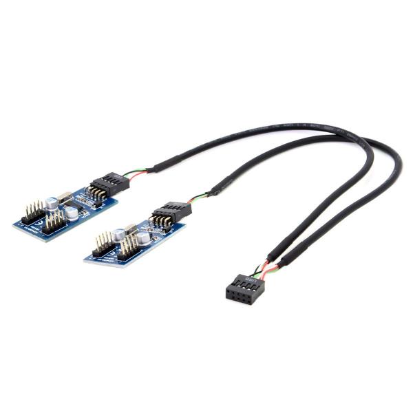 9pin USB 2.0ヘッダー1?2/4メス延長ケーブルHUBコネクタアダプターポートMultil...