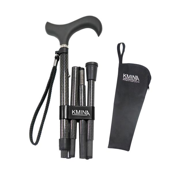 KMINA PRO - 折りたたみ杖 カーボンファイバー、男性用ステッキ、杖 女性用、男性用ステッキ...