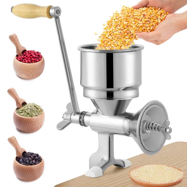 NEWTRY 手挽き穀物製粉機 手動 家庭用 DIY 小型 トウモロコシ、ごま、小豆、大豆、米、キビ...
