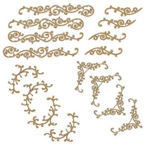 アシーナ トールペイント用白木 Wood (ウッド) 切リ文字コーナーパーツ MDF製 2mm厚 1...