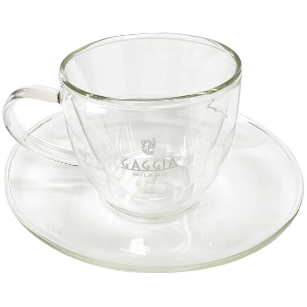 GAGGIA カプチーノカップ &amp; ソーサ― 2客入り クリア