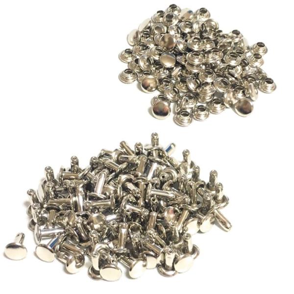 クラフトパーツ屋 カシメ 両面カシメ 小 頭6mm 足 7mm シルバー 100個 カシメ金具