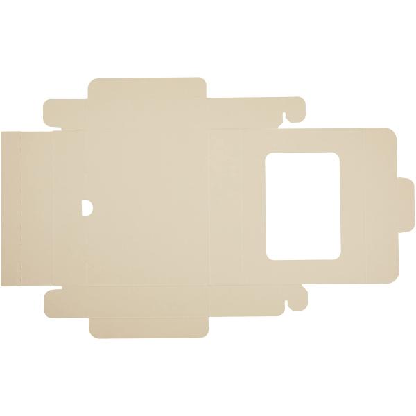 ヘッズ 日本製 ギフトボックス 無地 窓付き 19×15×4cm アイボリー 10枚 HEADS M...