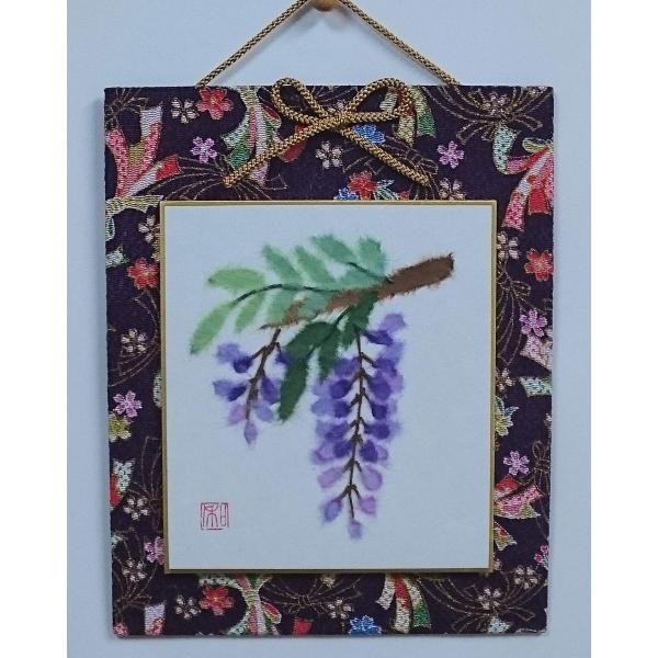 和紙ちぎり絵手芸キット★ちぎり絵壁掛け「藤」