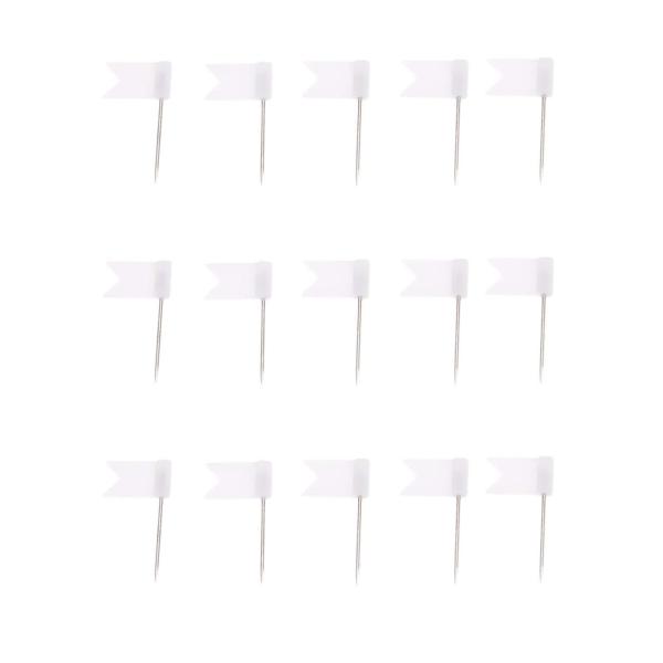 100本 フラッグピン 画びょう 地図追跡 カラフ 製図用品 学校用 ホワイト