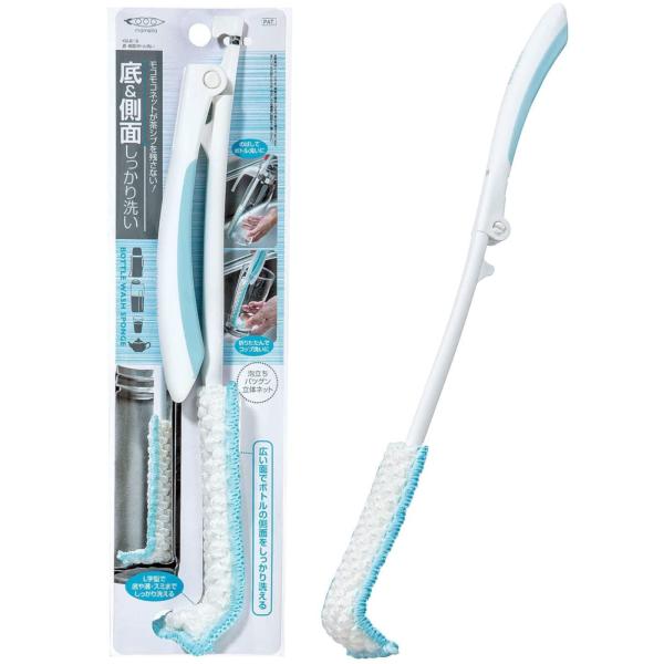 まめいた 水筒洗い ホワイト (伸長時)幅3.5cm×奥行4cm×高さ40cm キッチンスポンジ L...