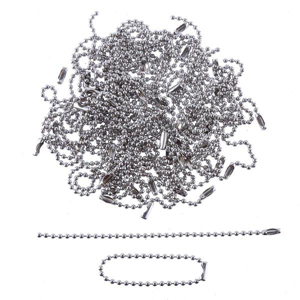 ボールチェーン コネクター付き シルバー 12cm (50pc)