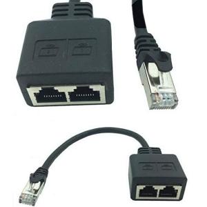 Rosebe RJ45 Y スプリッター CAT5/CAT6 コネクタ RJ45 1オス対2メスソケットポートLANイーサネットネットワークスプリッタ｜goodzero