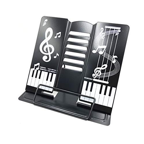 【TSUCIA】かわいい折りたたみ卓上の譜面台 書見台としても 角度調節可能 (黒)