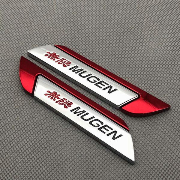 Aizfa メタルMUGEN サイドウィングクロームエンブレム 車ドアフェンダー スポーツバッジステ...