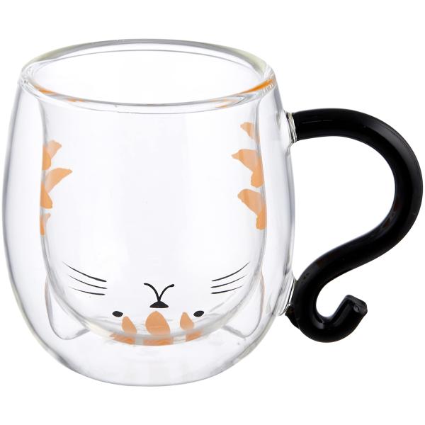 セラミック藍 耐熱2重マグカップ とら猫くん サイズ：約φ7.6 H10 13593