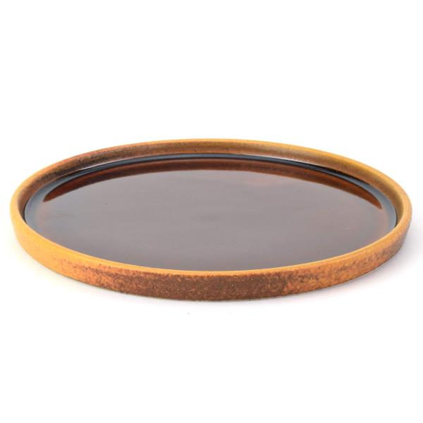 ヤマ庄陶器 中皿 プレート23 キャラメル 土物 Deep breth 信楽焼 日本製 DB-9c