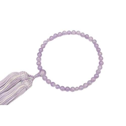 【ひるた仏具店】 数珠 念珠 女性用 藤雲石 房2色 数珠袋付き 片手念珠・略式数珠