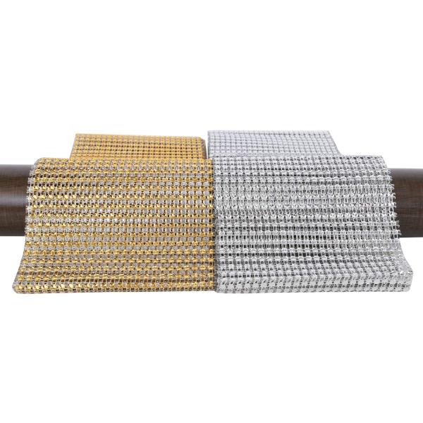 ITIsparkle ラインストーンリボン ダイヤモンドラインストーンメッシュリボン 幅12CM x...