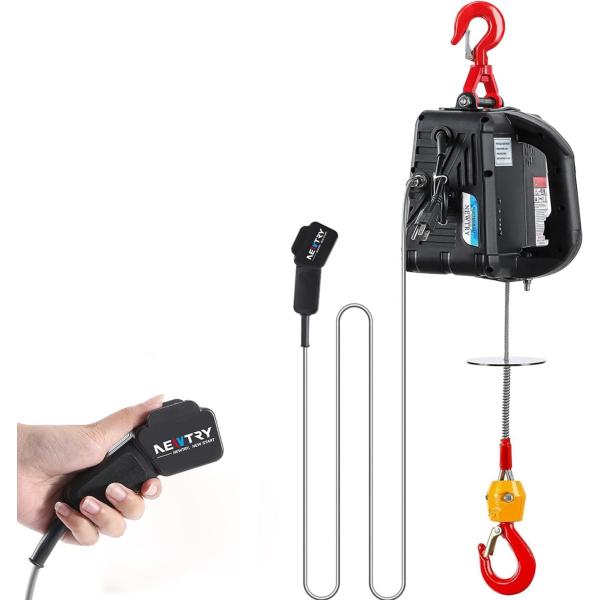 NEWTRY 電動ウインチ 電動ホイスト 小型クレーン 巻き上げ機 吊り上げ能力100kg 1500...