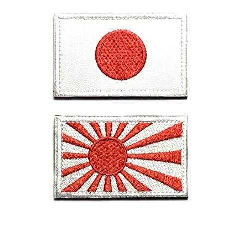 【Big Hashi 】日本国旗 旭日旗ワッペン 旭日旗 高密度刺繍 腕章 ワッペン マジックテープ...