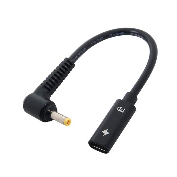 Cablecc Type C USB-Cメス入力、DC 4.0 * 1.7mm電源PD充電ケーブル、...