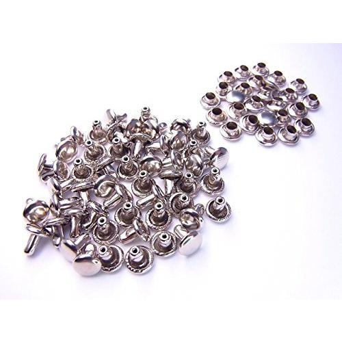 両面カシメ 100個入り (6mm, シルバー)