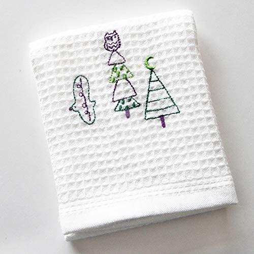 シンジカトウ ふきぴか キッチンタオル 刺繍柄 鳥と木 SKGT079-20