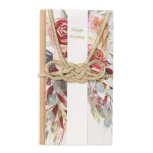 マルアイ ボタニカル金封 短冊2枚（Happy Wedding・壽） (レッド)