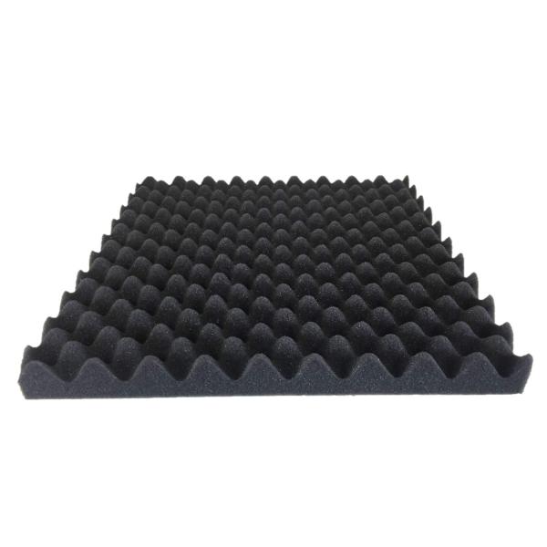ウレタンスポンジ 波型 黒 テープ付 ３０ｍｍ厚×３００×３００ｍｍ