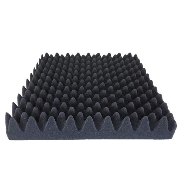 ウレタンスポンジ 波型 黒 テープ付 ５０ｍｍ厚×３００×３００ｍｍ