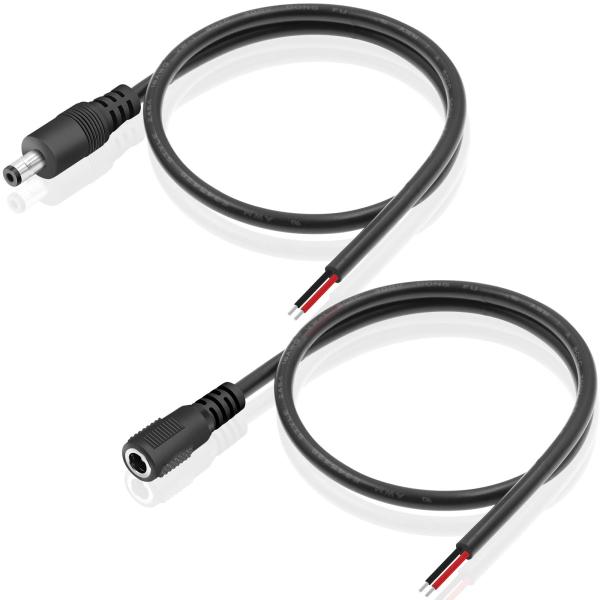 Mauknci DCジャック オス メス DC電源接続ケーブル 0.5m DC コネクタ 5.5mm...