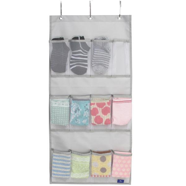 アストロ ウォールポケット グレー ポケット12個 ドア掛け 吊り下げ 小物収納 001-01