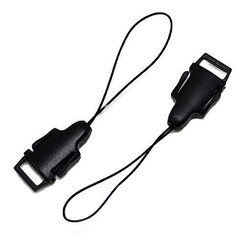 10ミリ着脱式ストラップパーツ 10ミリ紐用 脱着松葉紐（黒） (10個)