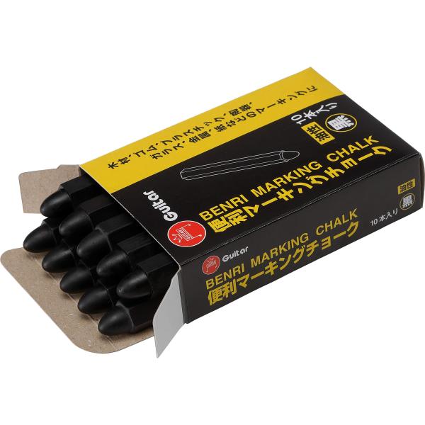 寺西化学工業 工業用マーカー ギター 便利マーキングチョーク 黒 10本入 VCMKN-T1-10P