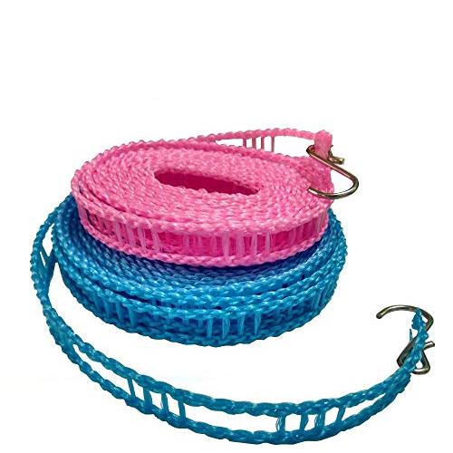 2パックナイロン物干し防風衣服乾燥ロープ旅行物干しロープポータブルランドリーラインハンガーロープ屋内...