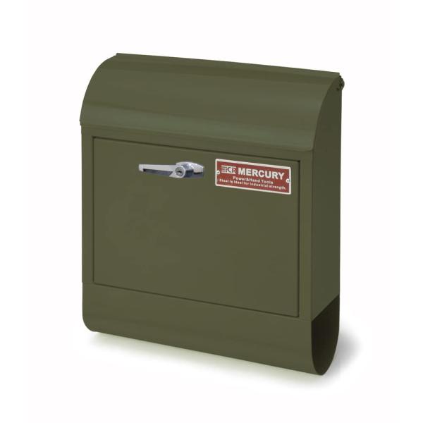 マーキュリー 壁掛け ポスト HANDLE LOCK メールボックス 16×38×45cm マットオ...