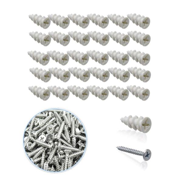 LANODO 石こうボード壁用 強力ボードアンカーネジ ネジ付き (30本入り) (25mm)