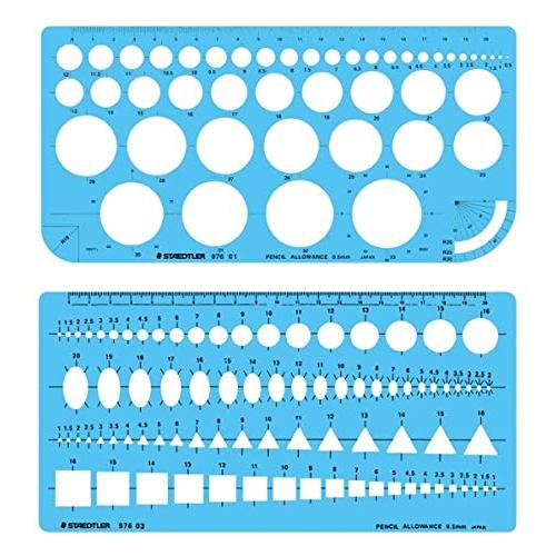 ステッドラー テンプレート 円定規+組み合わせ定規 976 01+976 03 2種2個組み