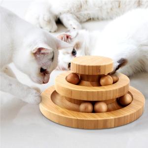Aritan 猫 おもちゃ 猫 ボール ぐるぐるタワー ボール 運動不足やストレス解消 猫遊び用 竹製｜goodzero