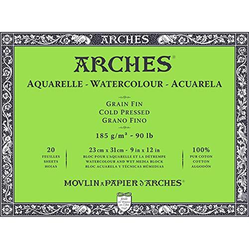 アルシュ 水彩紙 ブロック 185g 細目23X31cm 20枚 (1795053) ナチュラルホワ...