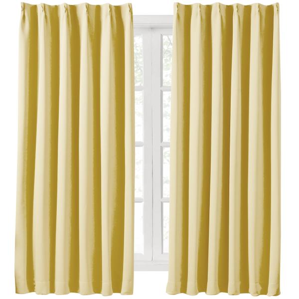 Hansleep カーテン 1級遮光 2枚組 イェロー 幅100cm丈135cm 小窓 断熱 防寒 ...