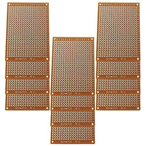 GTIWUNG 12枚 ユニバーサル基板 両面 PCB回路基板 5cm * 7cm PCBブレッドボ...