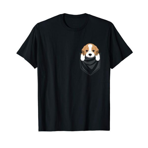 ポケットグラフィックビーグル犬 Tシャツ