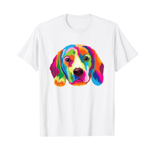 ポップアート ビーグルの肉球のペットギフト 犬の恋人 Tシャツ