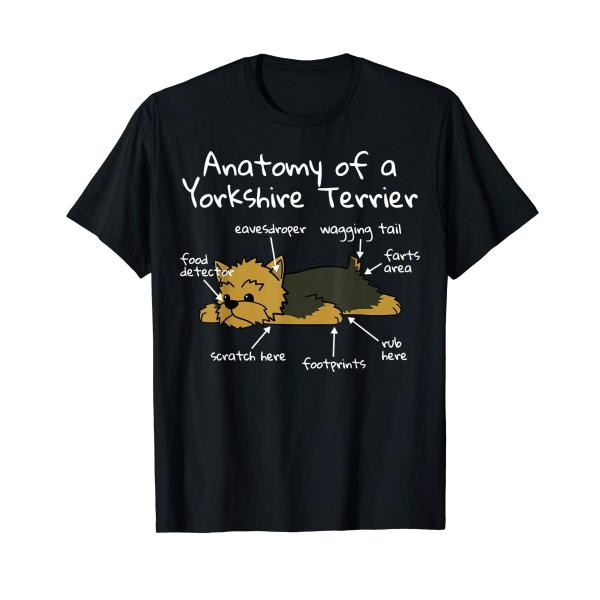 解剖学ヨークシャー・テリア・ヨーキー犬 Tシャツ