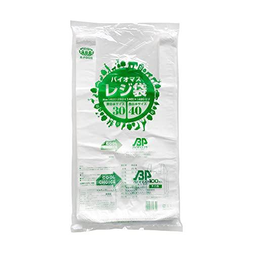 アルフォーインターナショナル レジ袋 とって付き ポリ袋 100枚 乳白 東日本 30号 西日本 4...