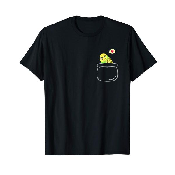 ぽっちゃりバジーカワイイグリーンセキセイインコポケットオウム Tシャツ