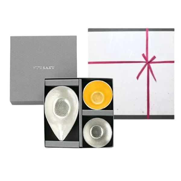 【能作 和紙でラッピング】 片口 - 小 + ぐい呑 ? 錫 ・ 金 KS=G金銀