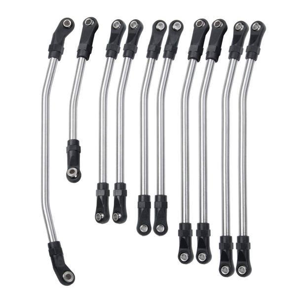 RCLions ステンレススチール リンクロッド リンケージ 313mm ホイールベース Axial...