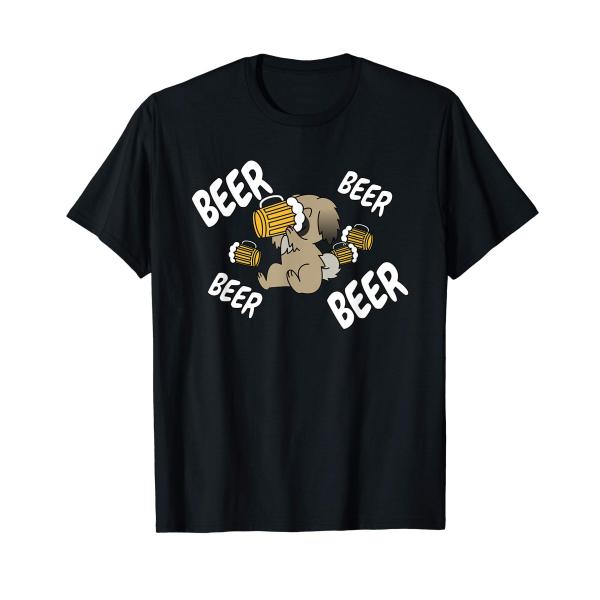 ビールペキニーズ犬 Tシャツ