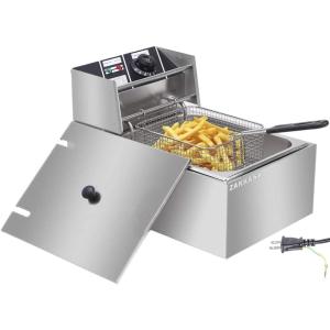 電気フライヤー 家庭用 ステンレス製 10L 大容量 温度調節 タイマー