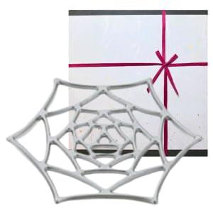 【能作 赤のコットンリボン 和紙でラッピング】 KAGO - ローズ - S 直径12cm 錫 カゴ...